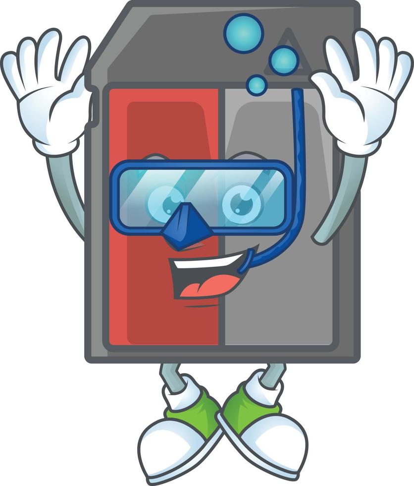 Memory card mascot icon design vector