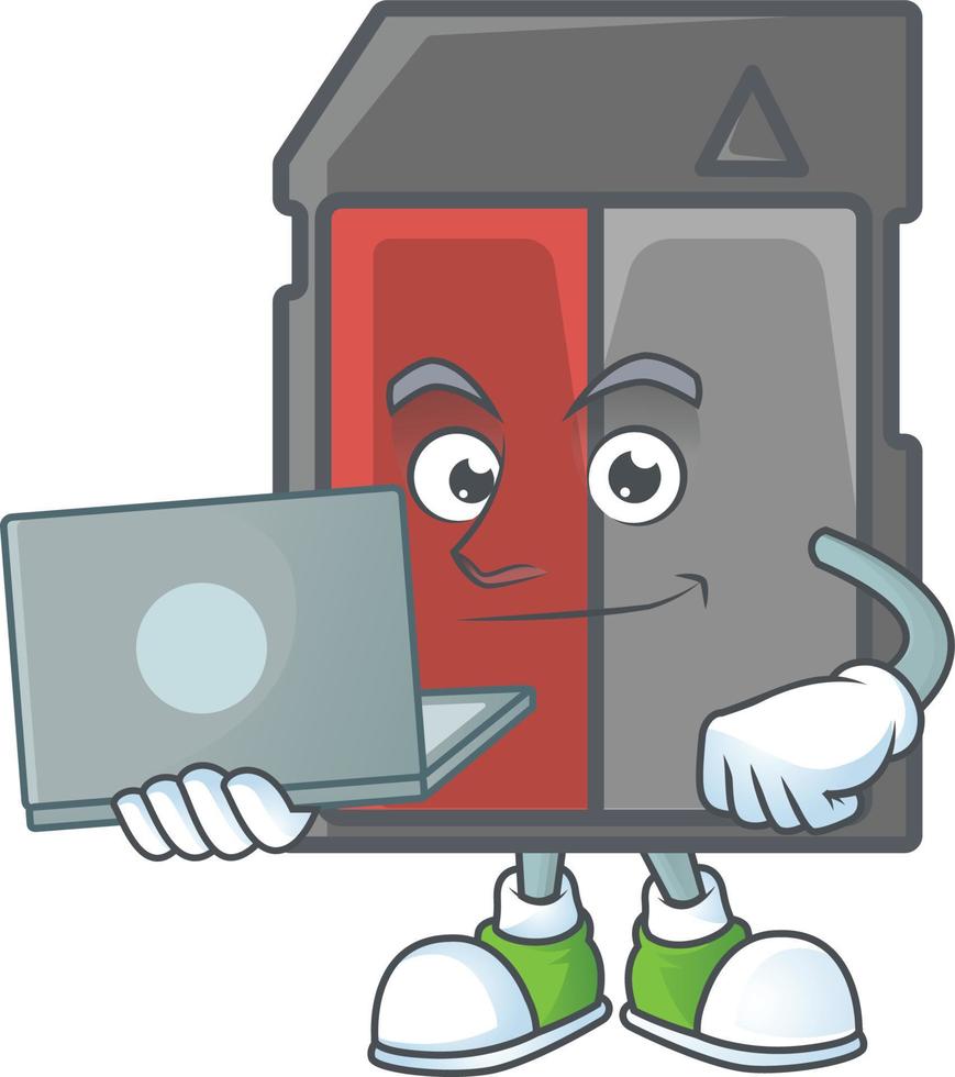 Memory card mascot icon design vector