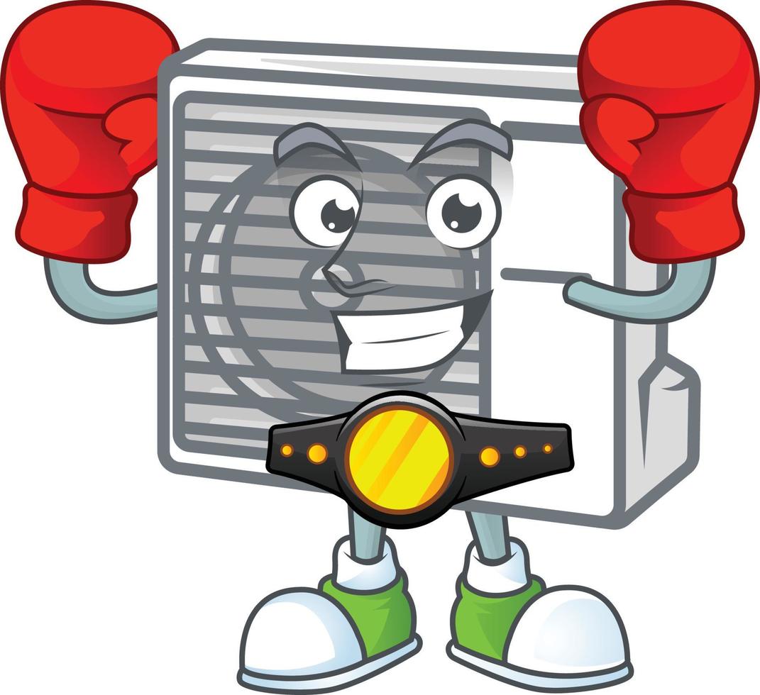 división aire acondicionador mascota icono diseño vector