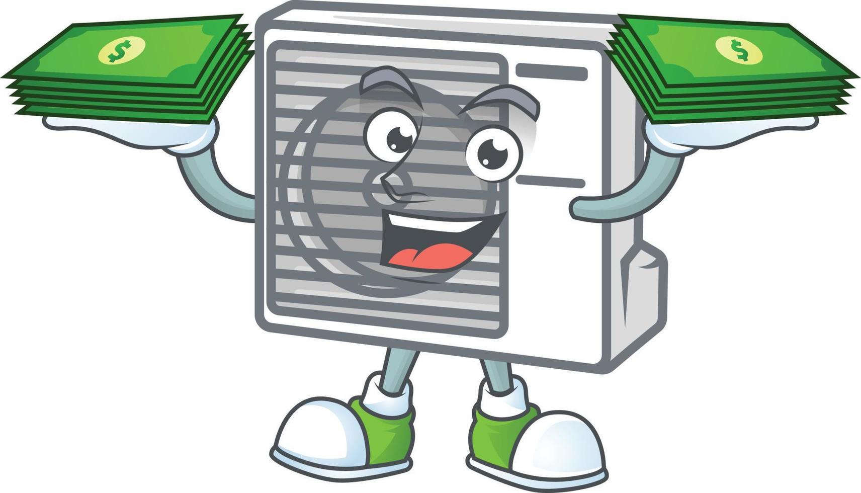 Split air conditioner mascot icon design vector