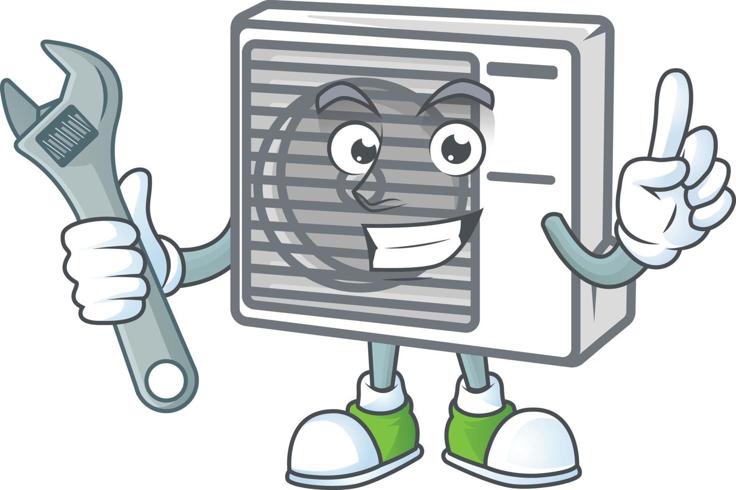 Split air conditioner mascot icon design vector