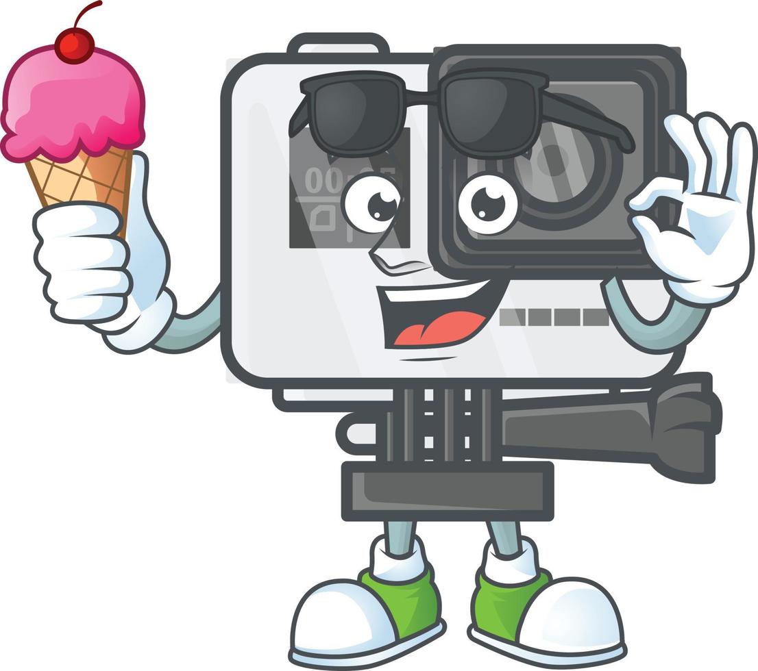 Action camera mascot icon design vector