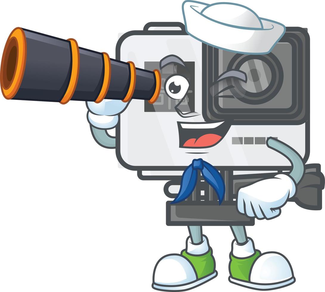 Action camera mascot icon design vector