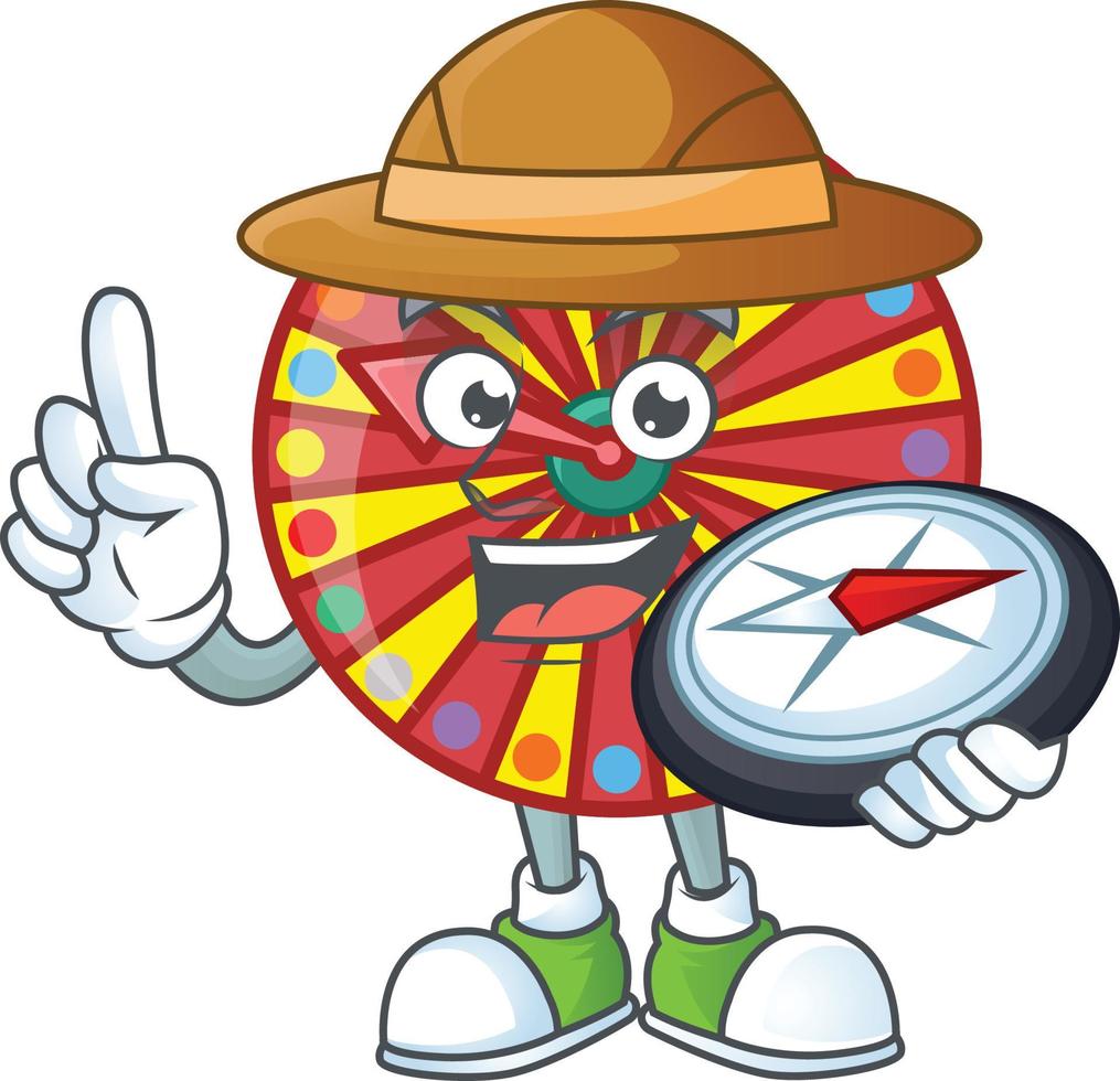 Wheel fortune mascot icon design vector