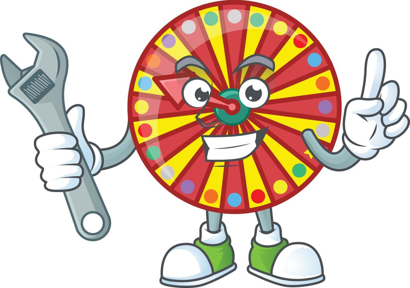 Wheel fortune mascot icon design vector