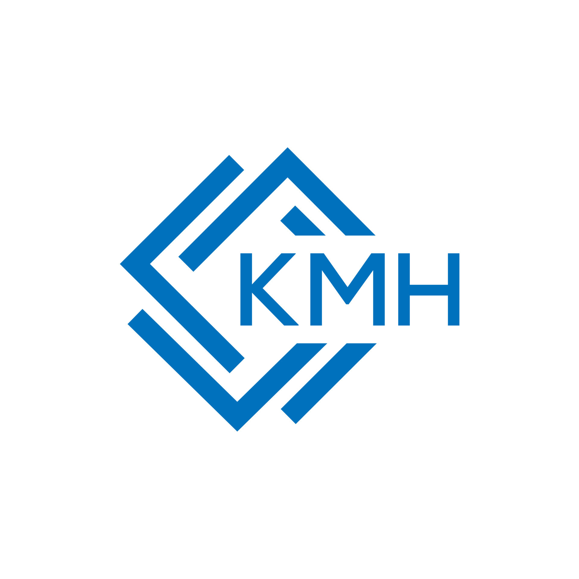 KMH letter logo design on white background. KMH creative circle letter