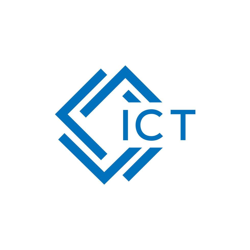 ICT letter logo design on white background. ICT creative circle letter logo concept. ICT letter design. vector