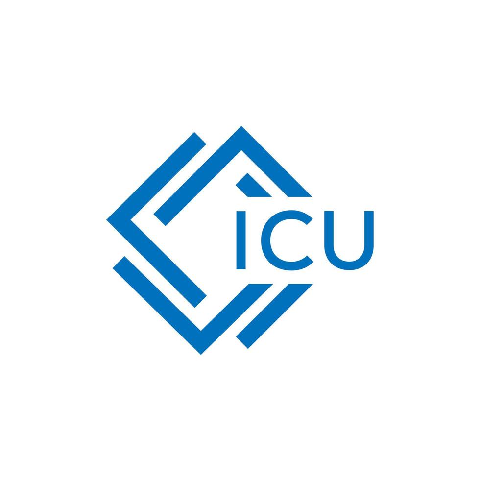 ICU letter logo design on white background. ICU creative circle letter logo concept. ICU letter design. vector