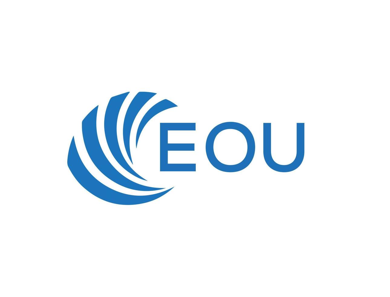 EOU letter logo design on white background. EOU creative circle letter logo concept. EOU letter design. vector