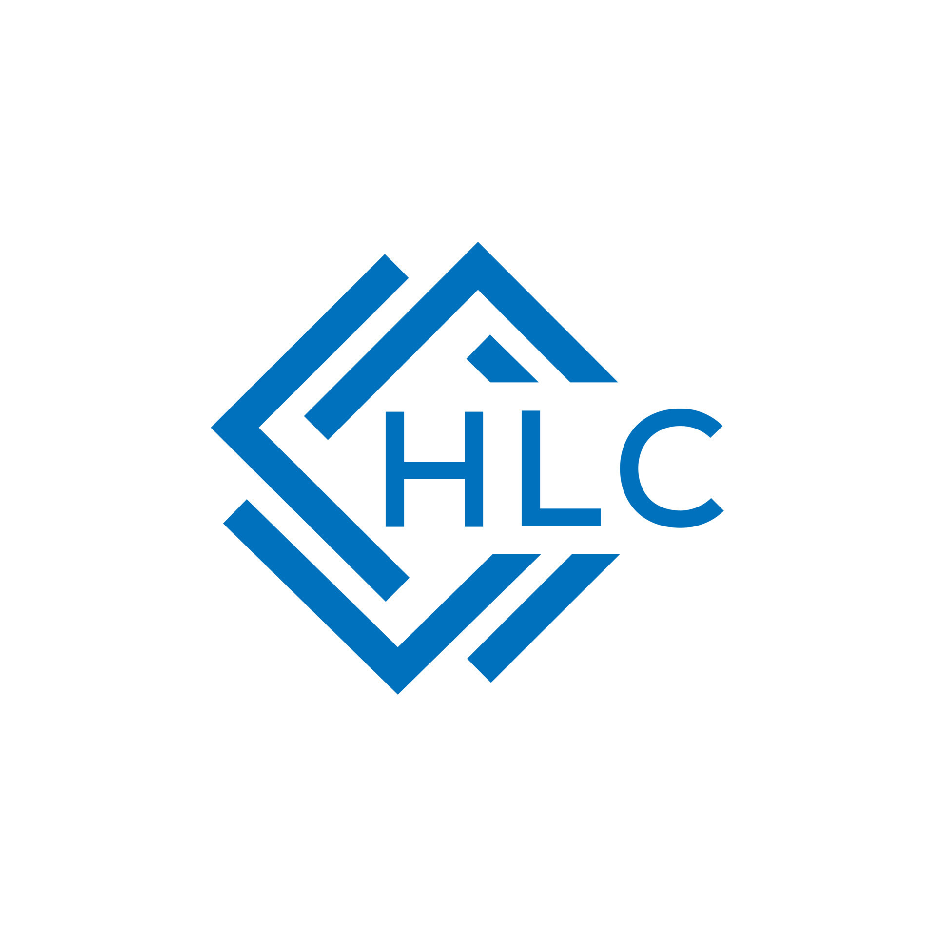 HLC letter logo design on white background. HLC creative circle