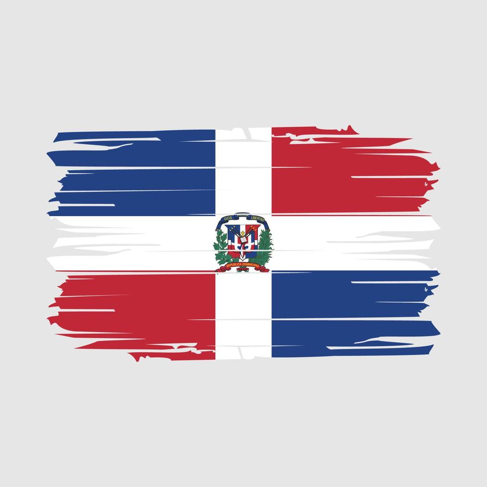 Dominican Republic Flag Brush Vector
