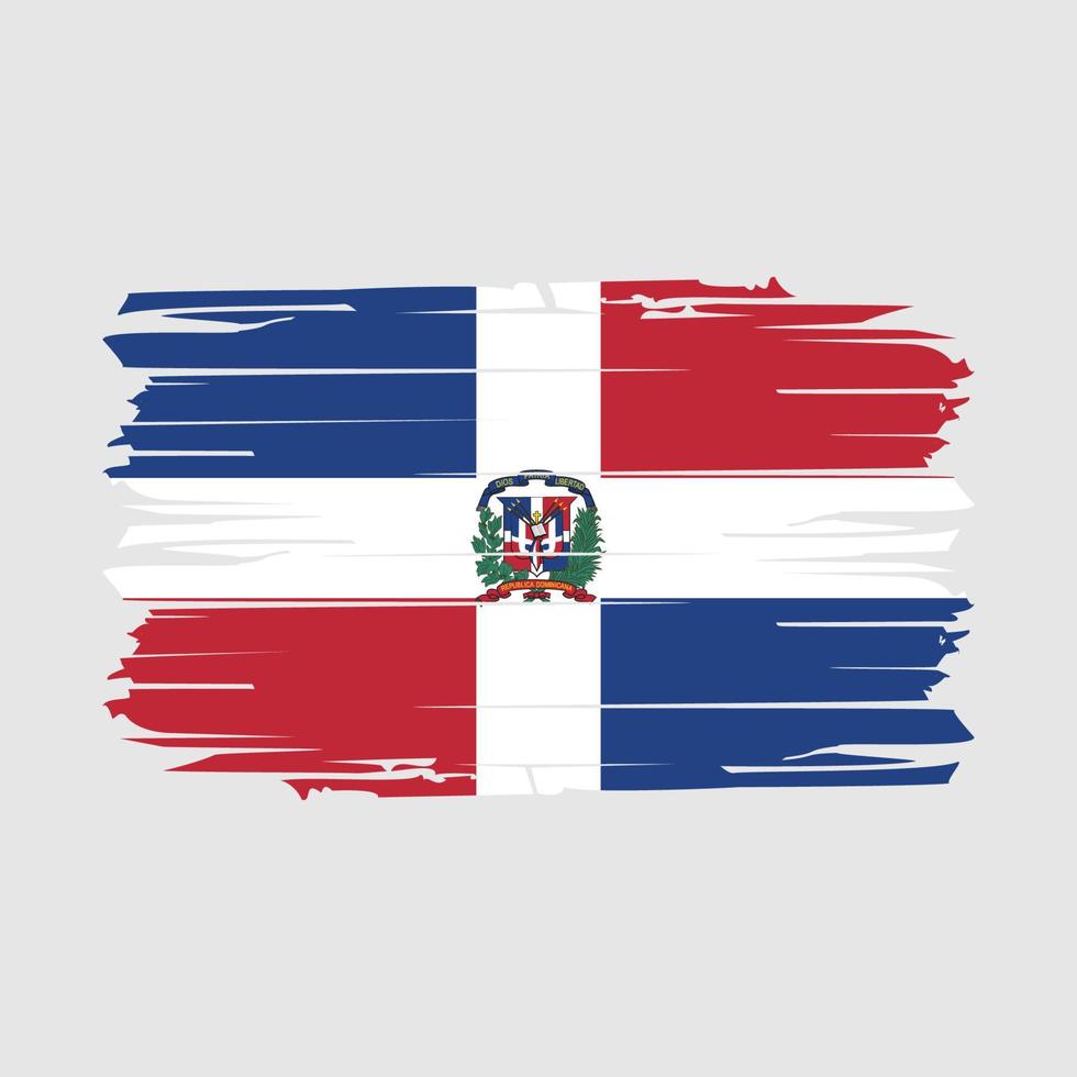 vector de pincel de bandera de república dominicana