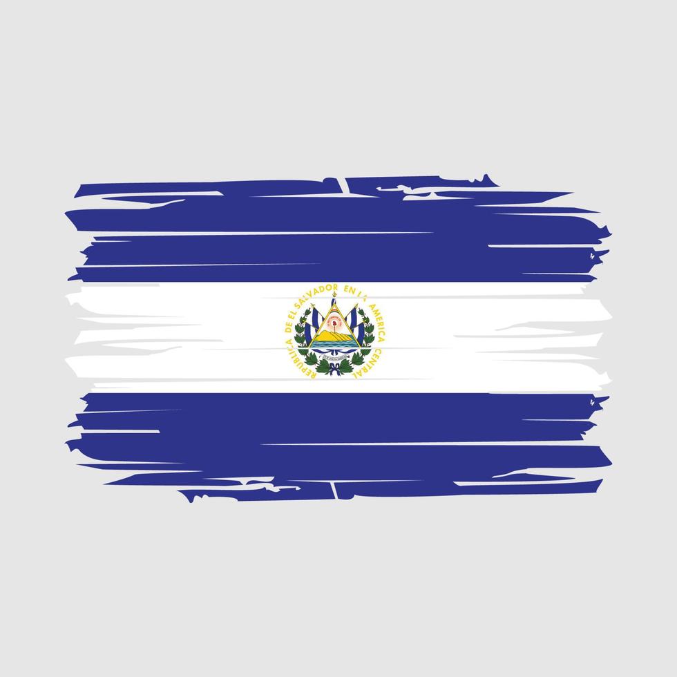 El Salvador Flag Brush Vector