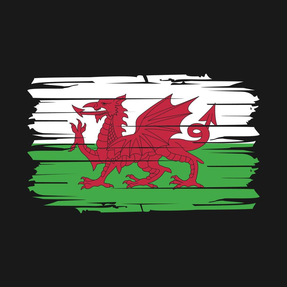 Wales Flag Brush Vector