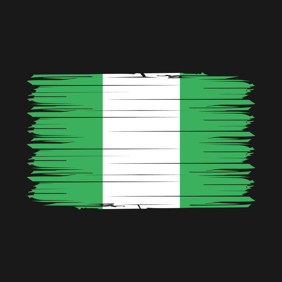 Nigeria Flag Brush Vector Illustration