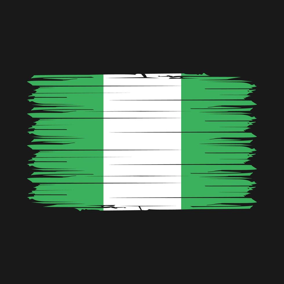 ilustración de vector de pincel de bandera de nigeria