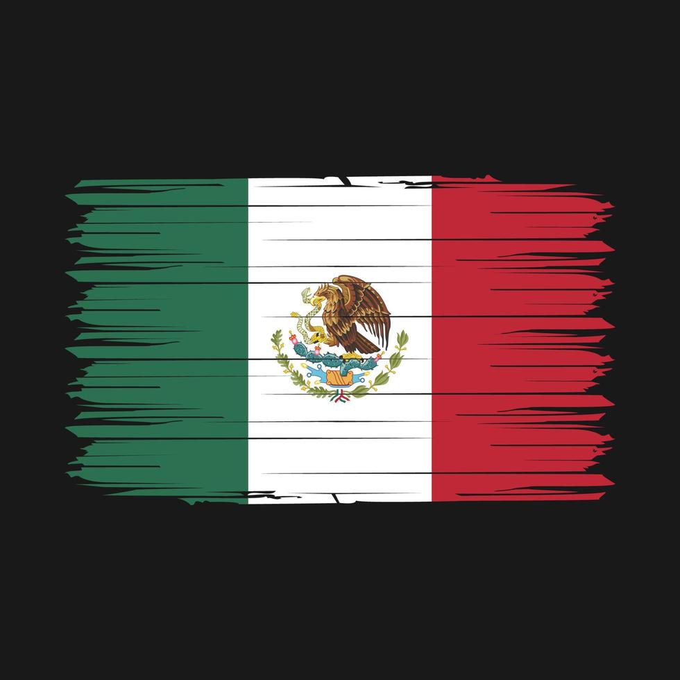 Mexico Flag Brush Vector Illustration