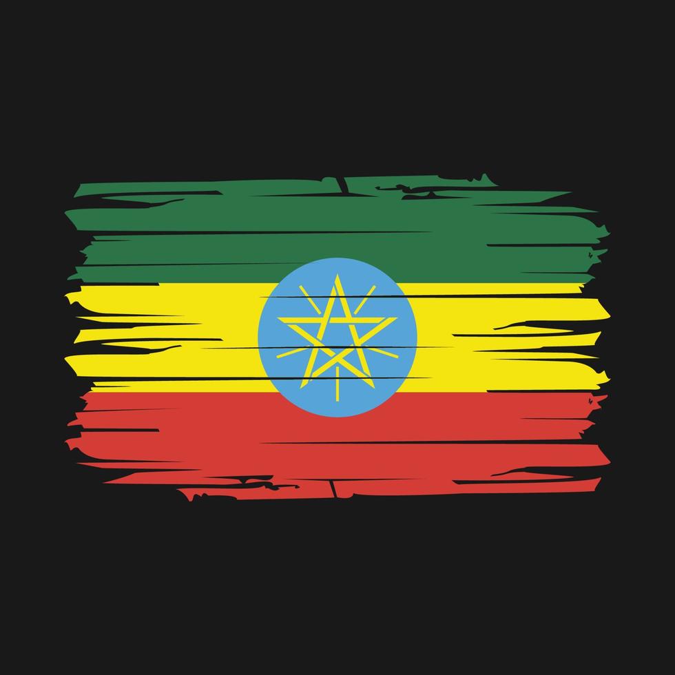 Ethiopia Flag Brush Vector