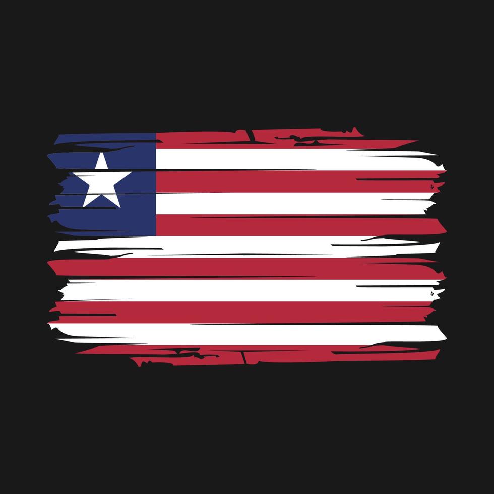 Liberia Flag Brush Vector