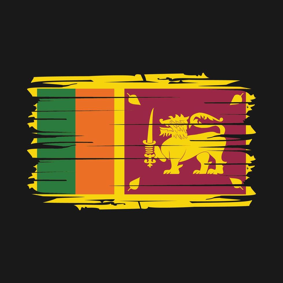 vector de pincel de bandera de sri lanka