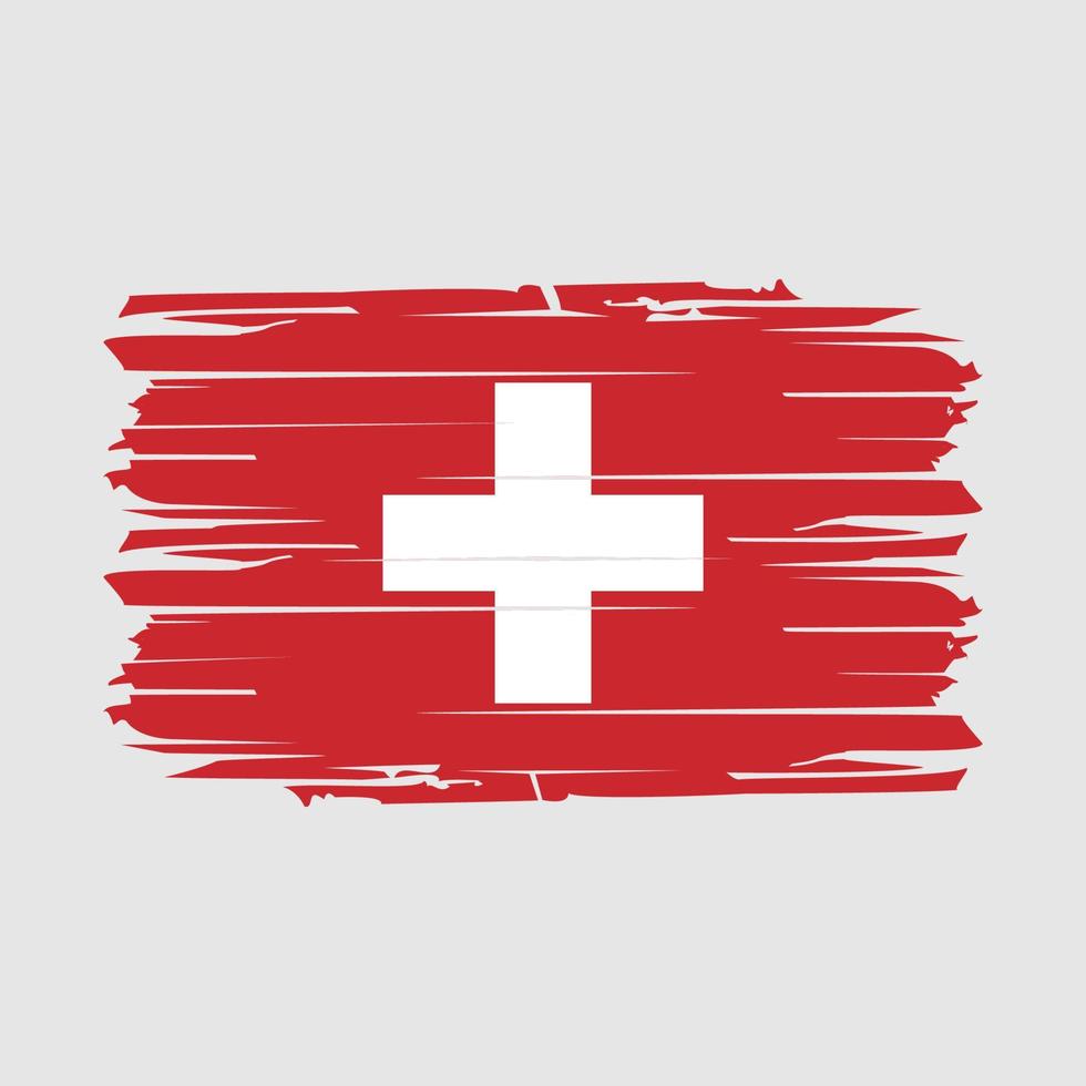 vector de pincel de bandera de suiza