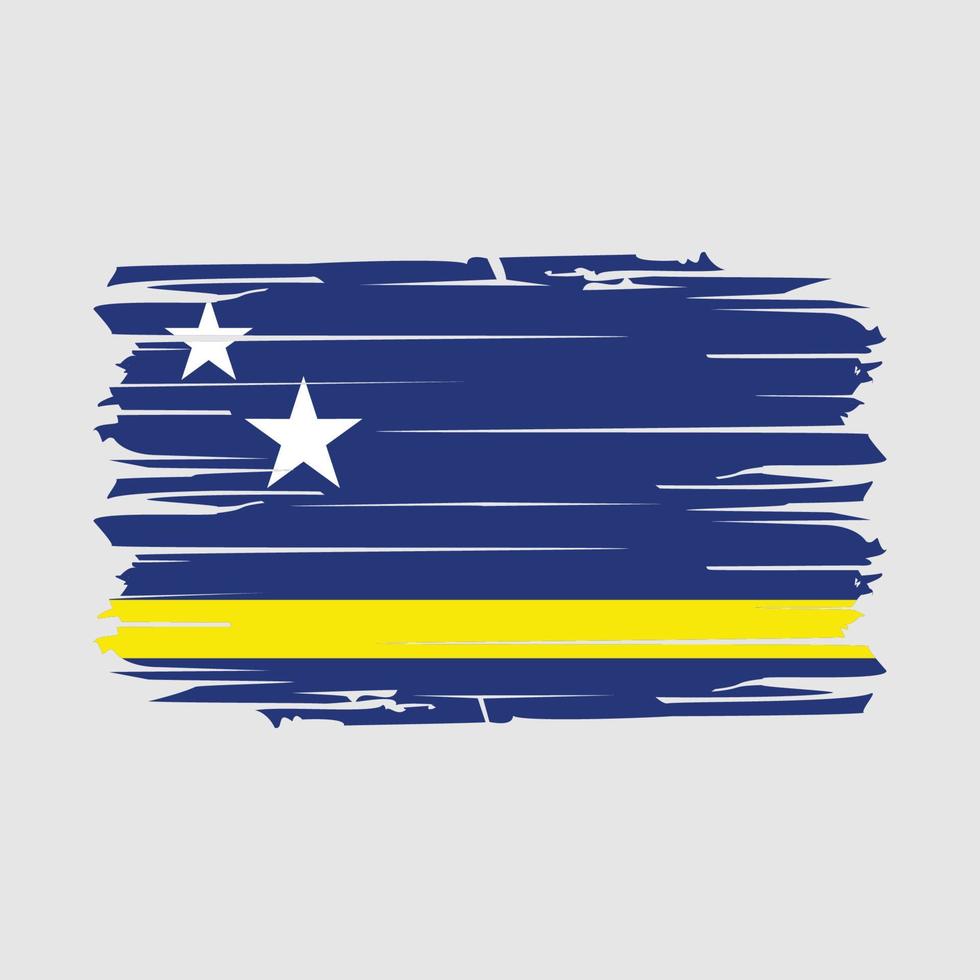 Curacao Flag Brush Vector