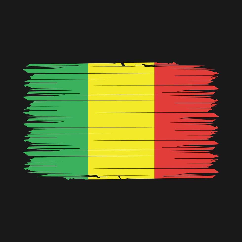 Mali Flag Brush Vector Illustration