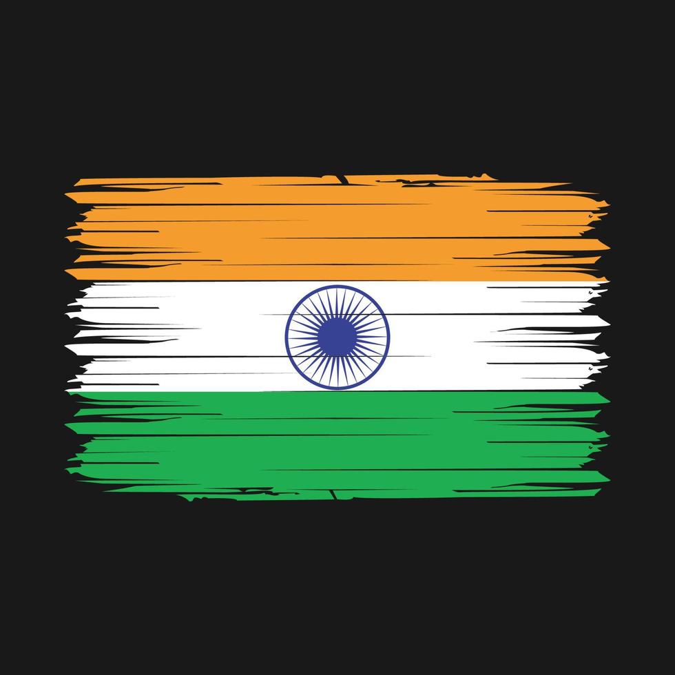 India Flag Brush Vector Illustration