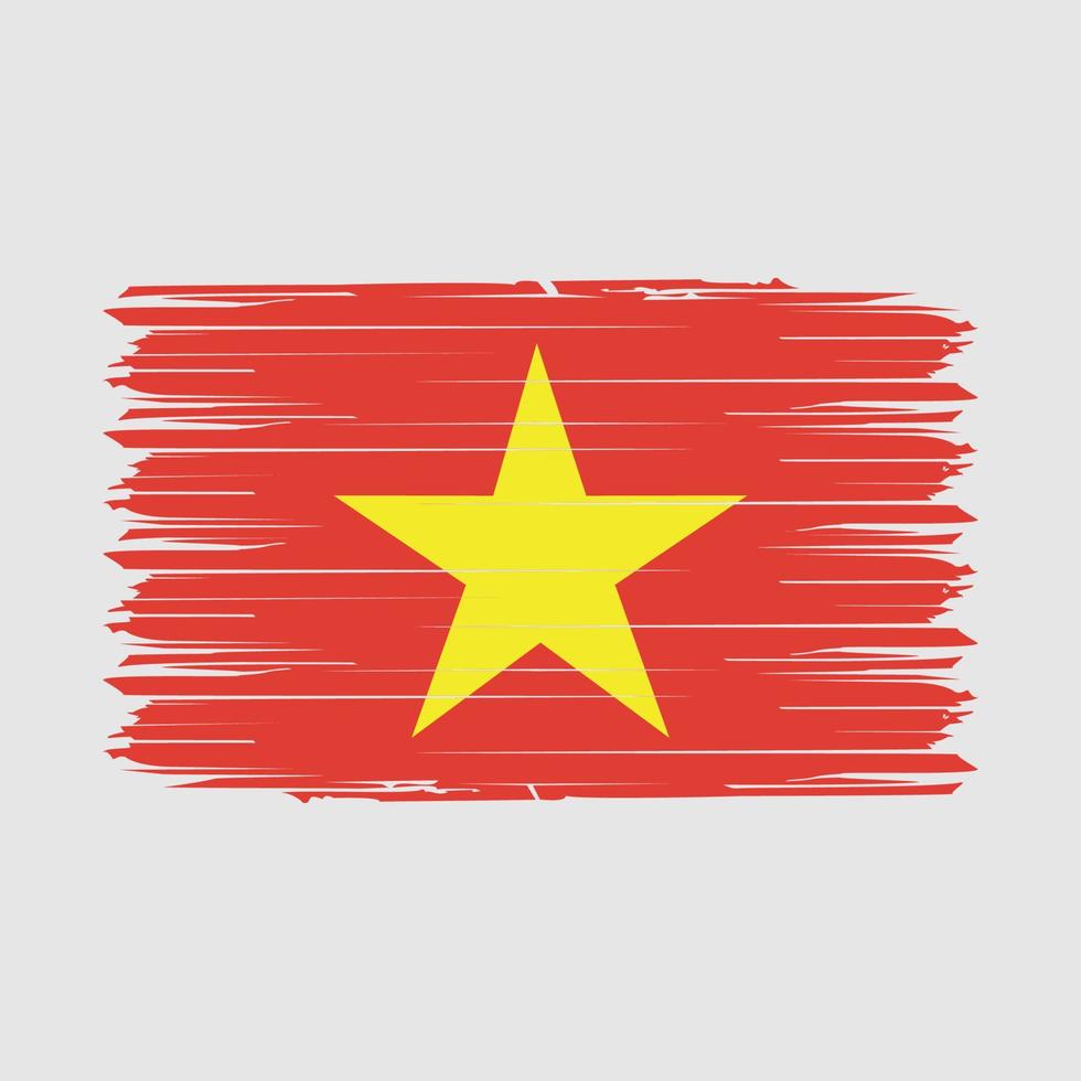 Vietnam Flag Brush Vector Illustration