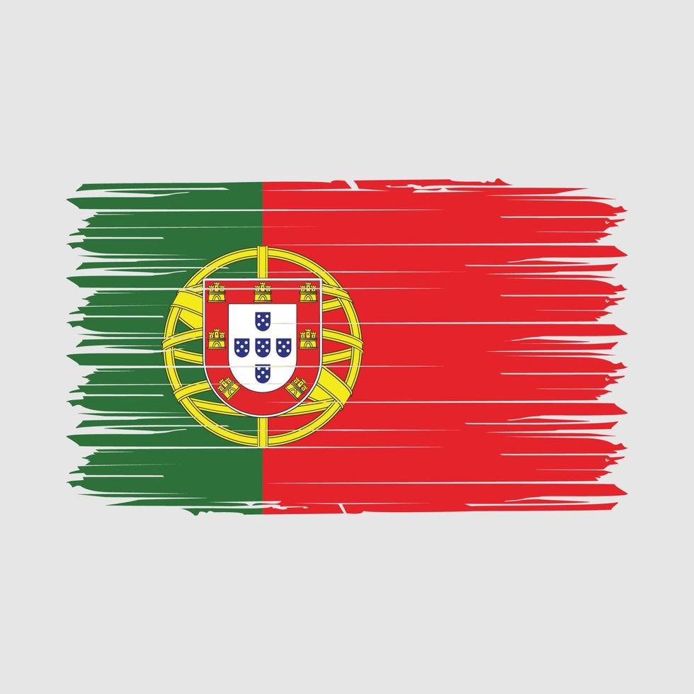 Portugal Flag Brush Vector Illustration