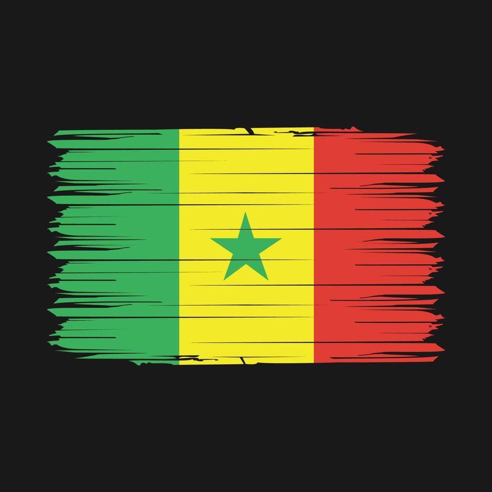 Senegal Flag Brush Vector Illustration