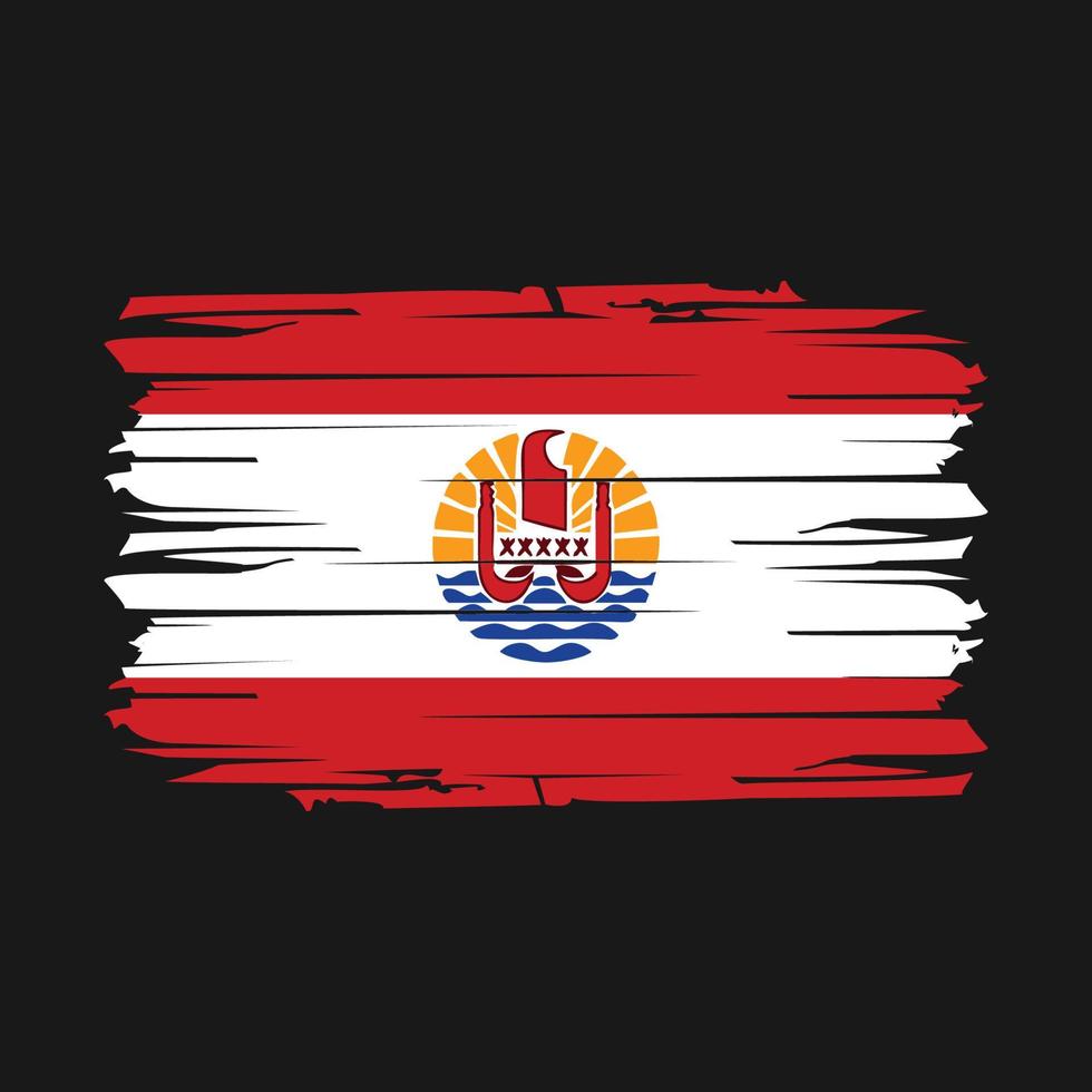 French Polynesia Flag Brush Vector