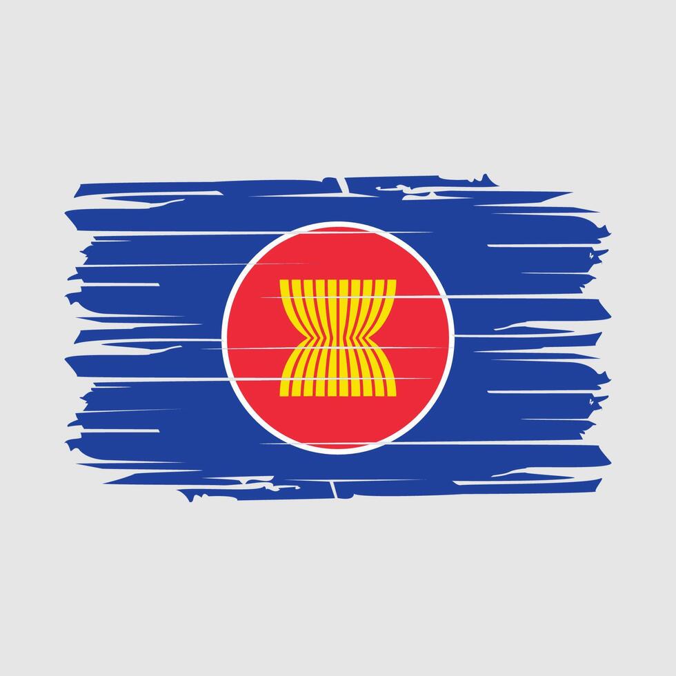 vector de pincel de bandera de la asean