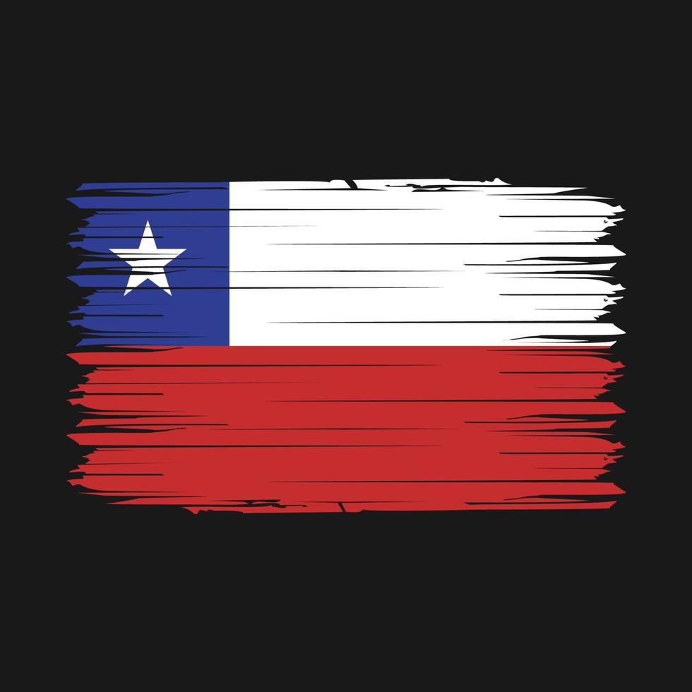 Chile Flag Brush Vector Illustration