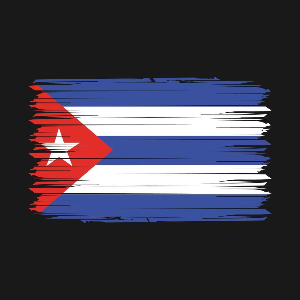 Cuba Flag Brush Vector Illustration