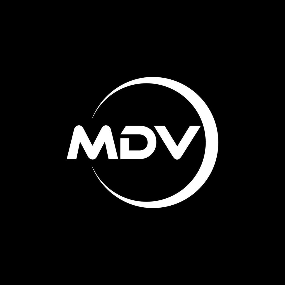 MDV letter logo design in illustration. Vector logo, calligraphy designs for logo, Poster, Invitation, etc.