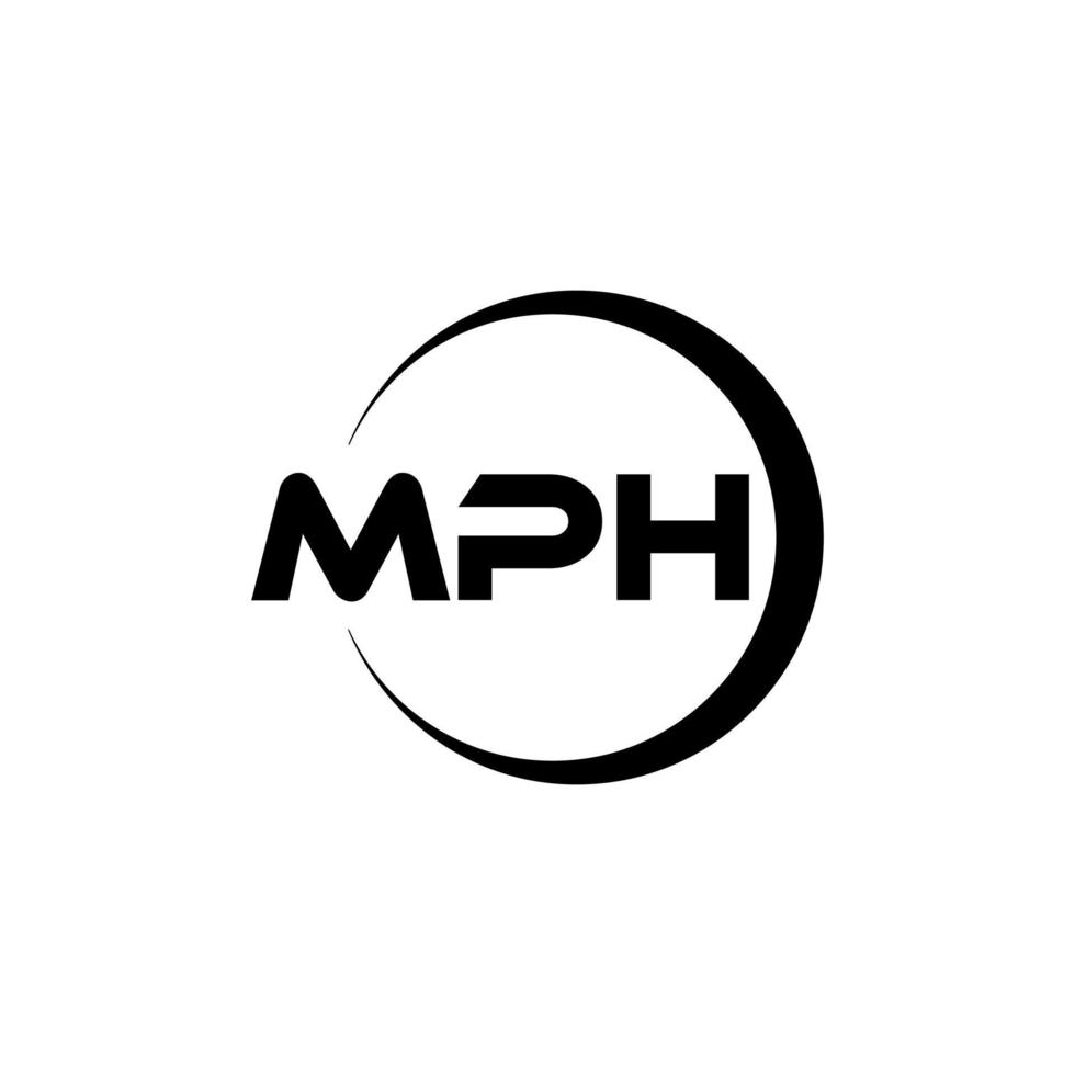 MPH letter logo design in illustration. Vector logo, calligraphy designs for logo, Poster, Invitation, etc.