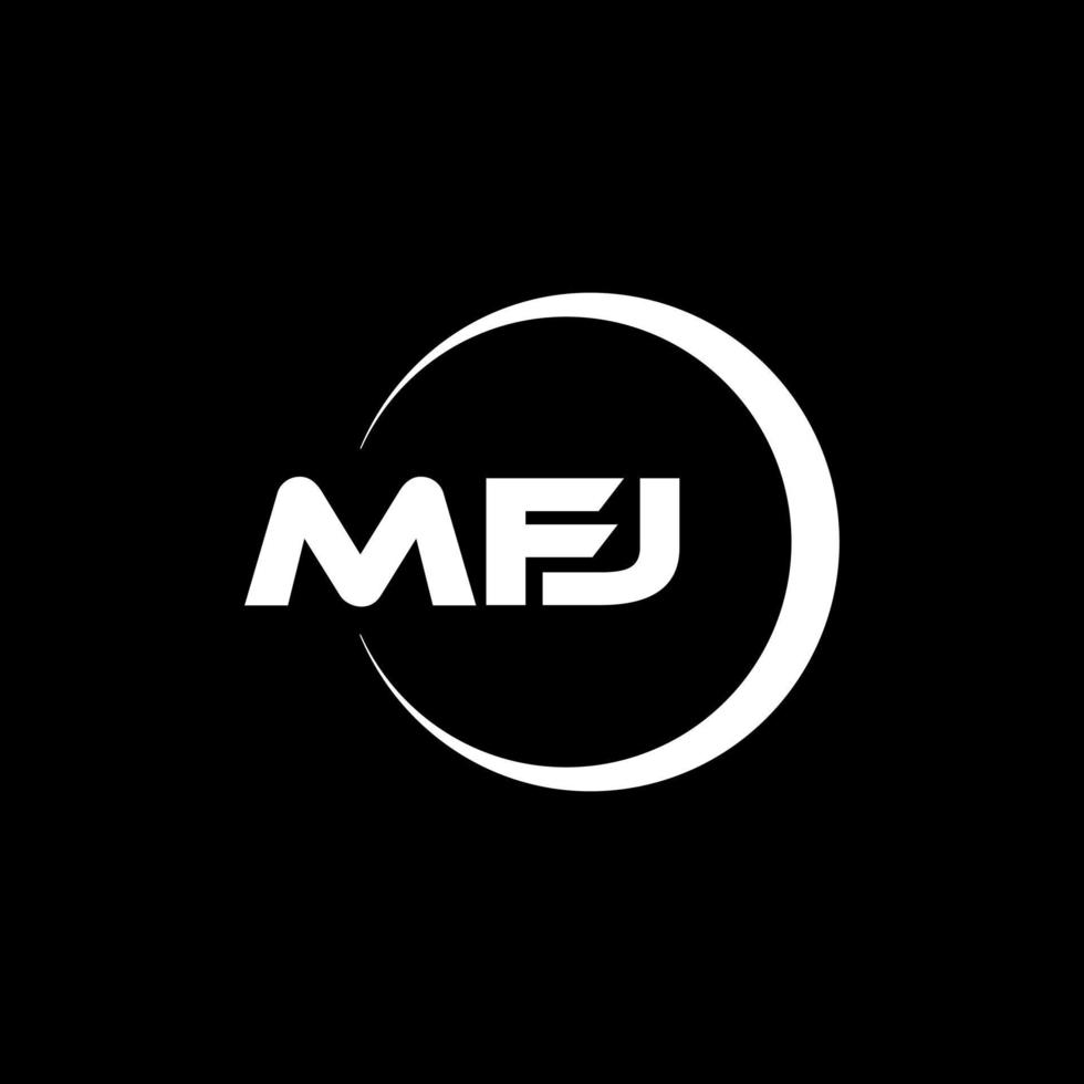 MFJ letter logo design in illustration. Vector logo, calligraphy designs for logo, Poster, Invitation, etc.