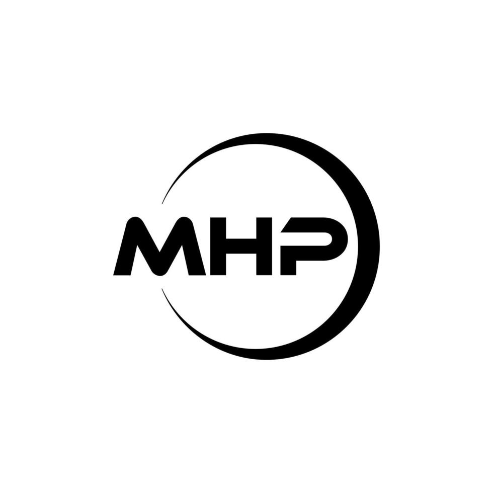 MHP letter logo design in illustration. Vector logo, calligraphy designs for logo, Poster, Invitation, etc.