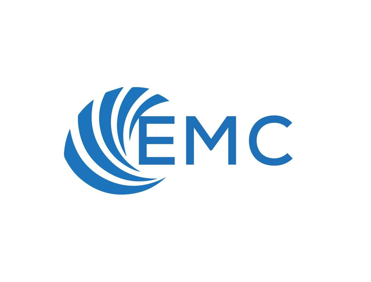 EMC letter logo design on white background. EMC creative circle letter