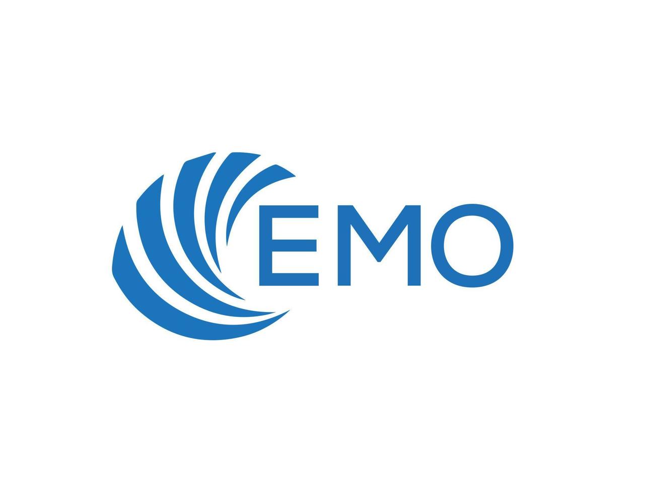 EMO letter logo design on white background. EMO creative circle letter logo concept. EMO letter design. vector