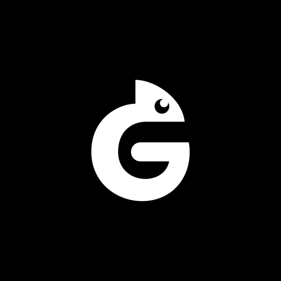 letter g gecko or chameleon logo vector