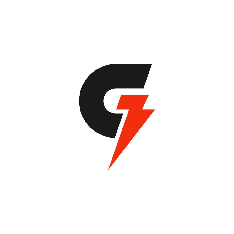 letter g lightning power energy vector