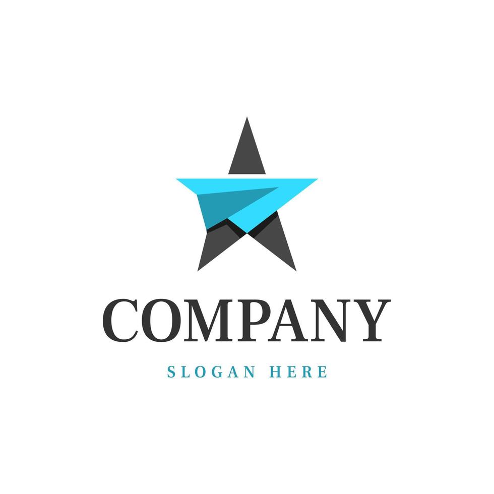 paper plane star logo origami vector