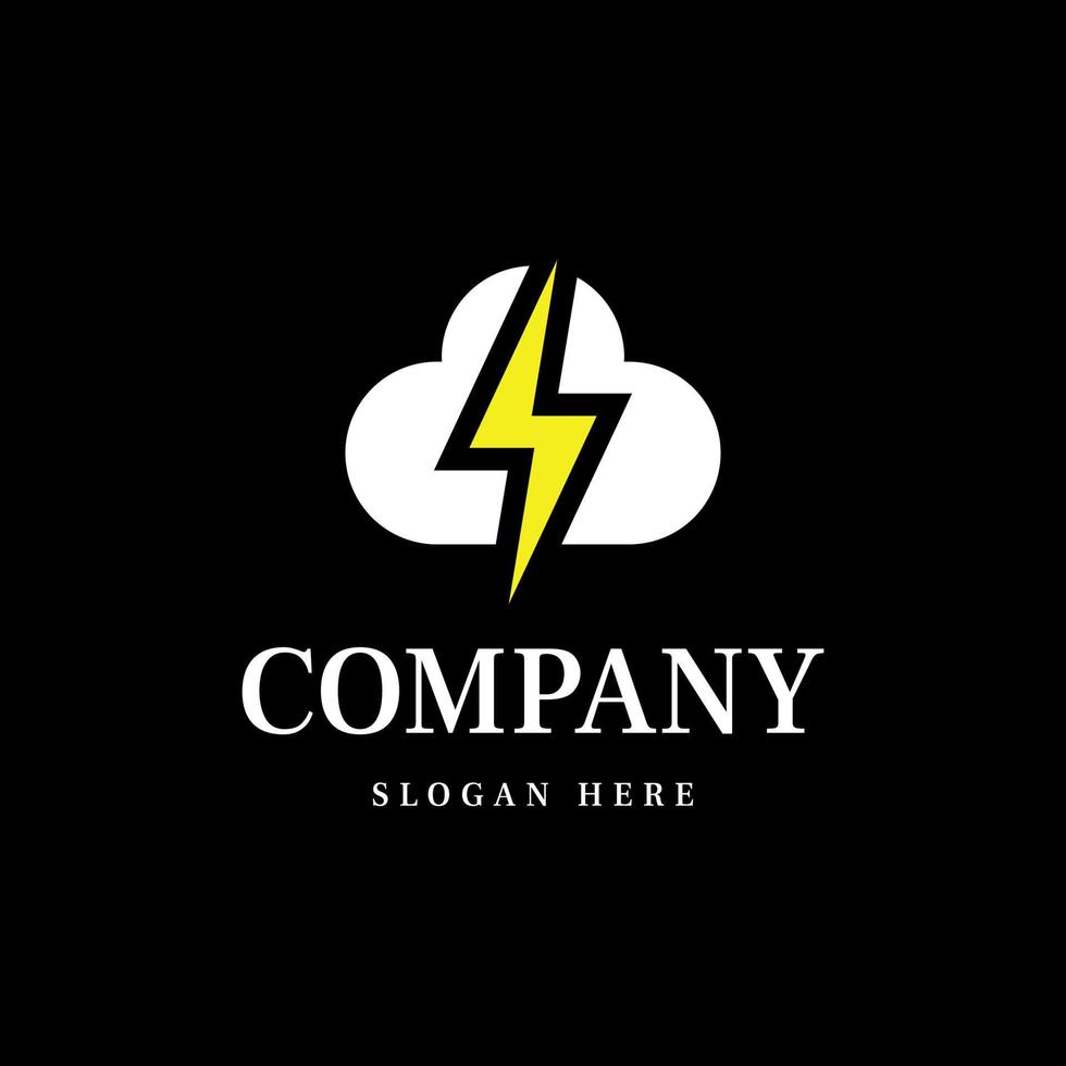 lightning and cloud logo modern vector