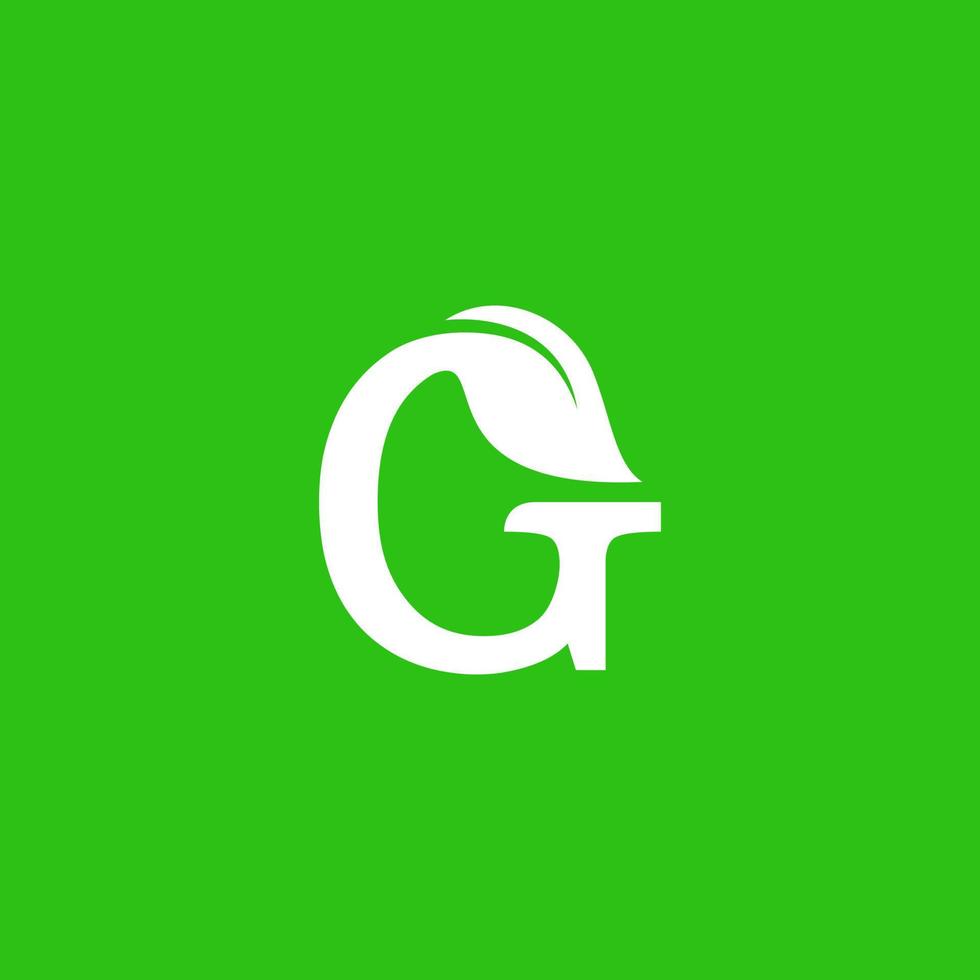 letter g leaf green nature logo vector