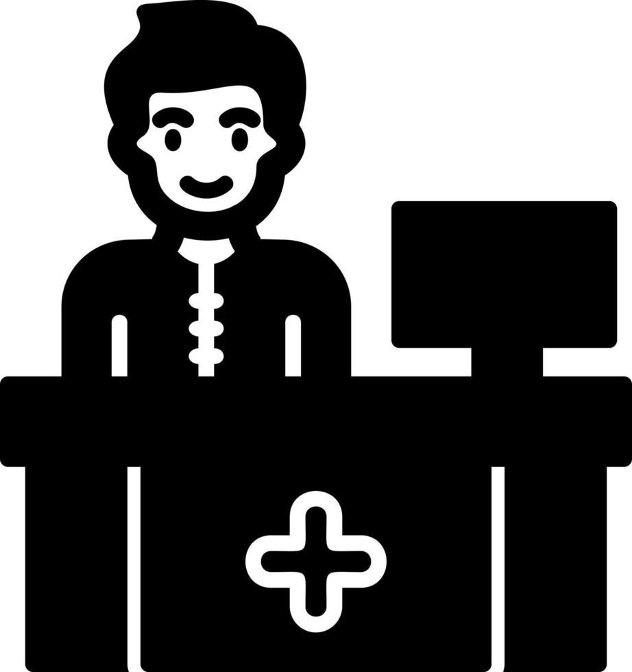 icono de vector de recepcionista