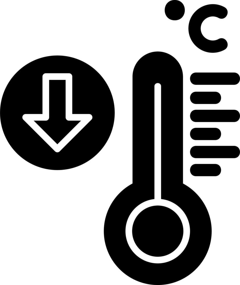 icono de vector de baja temperatura