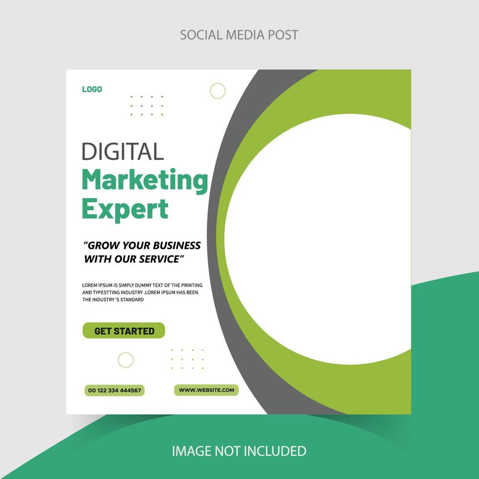 Digital Marketing, SEO expert, Grow your Business Social Media post design template vector