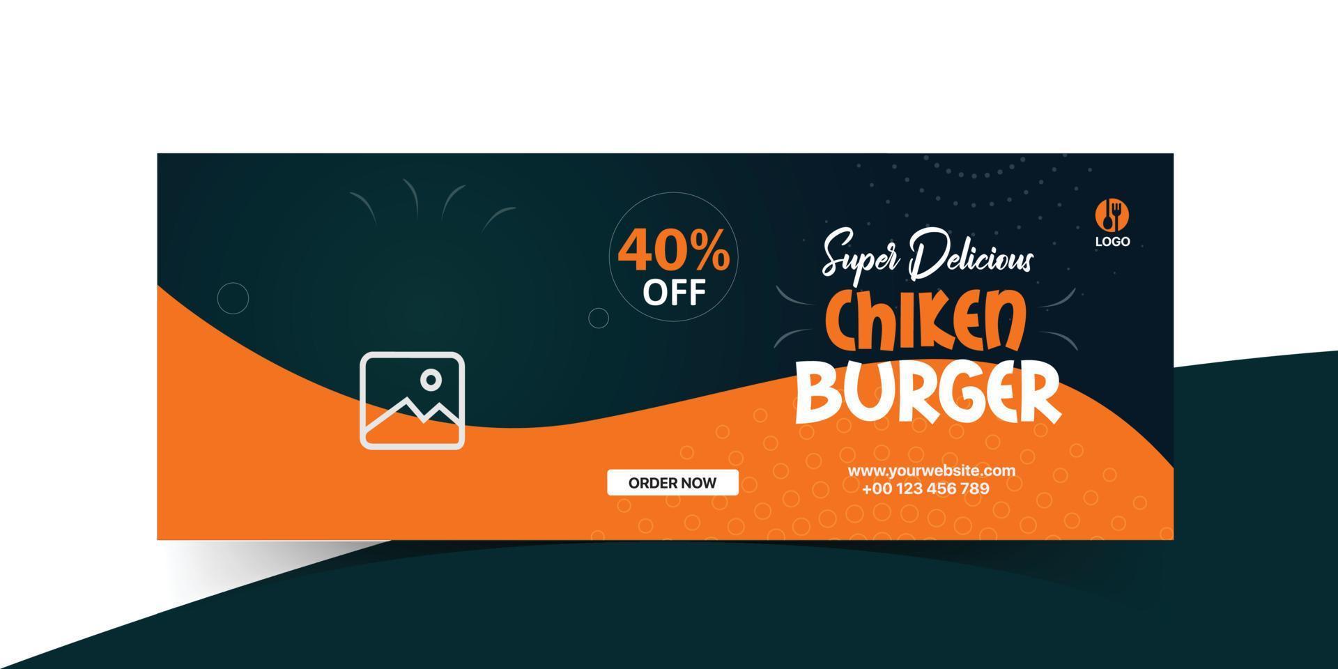 Fast Food Social Media Banner,Cover design template vector